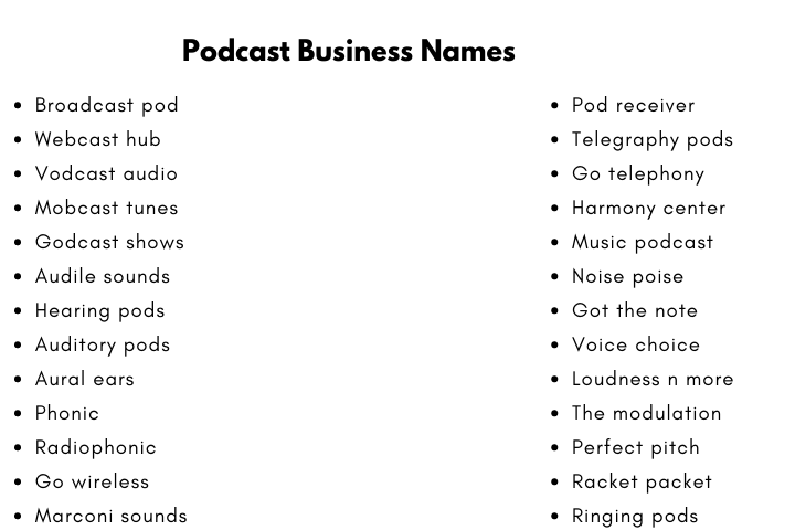 Podcast Business Name Ideas