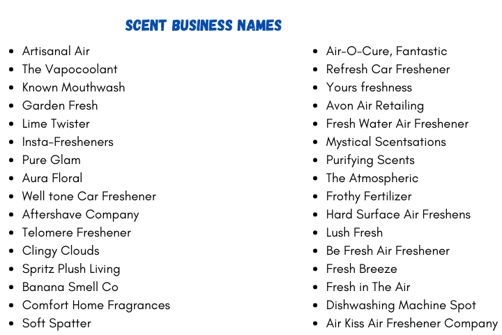 Scent Business Names