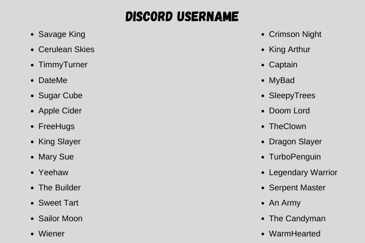 discord usernames
