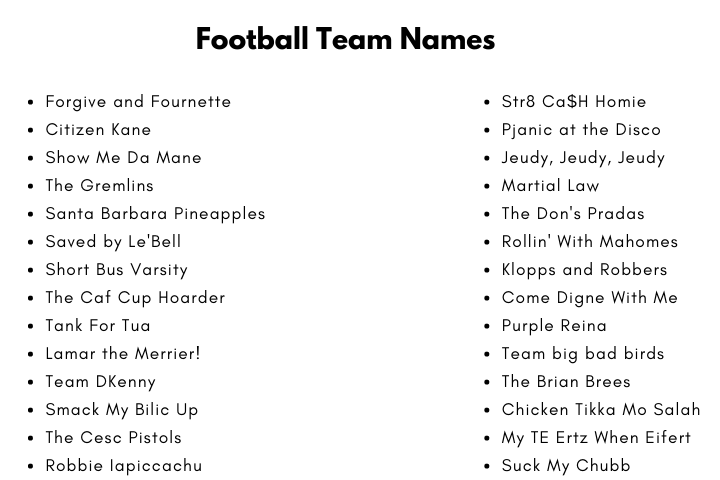 Football Team Names