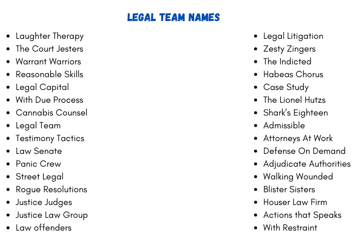 Legal Team Names