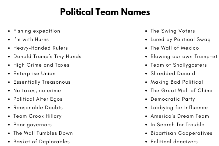 Political Team Names