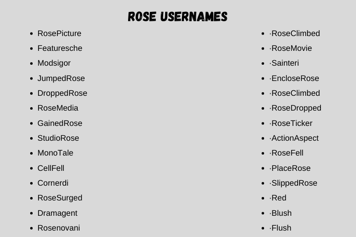 rose usernames 