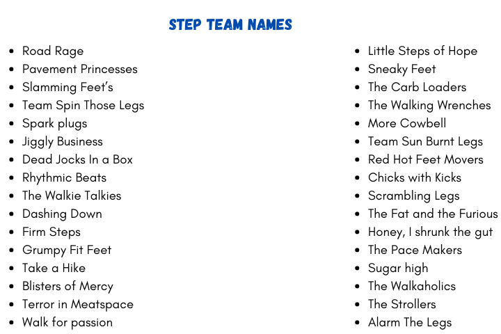 Step Team Names