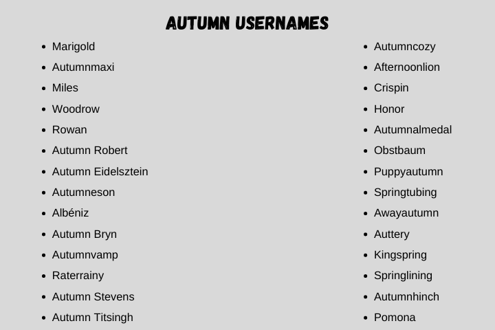 autumn usernames