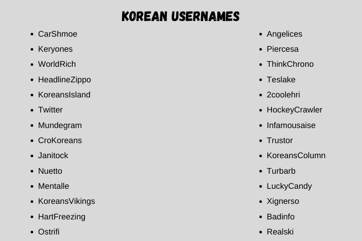 korean usernames