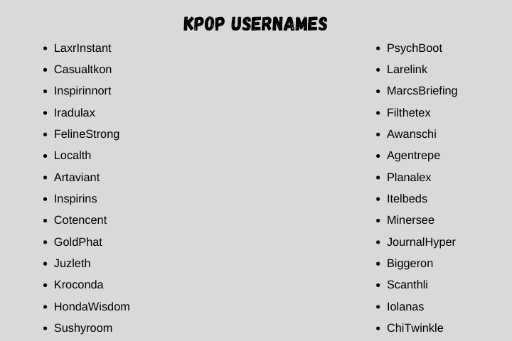 kpop usernames