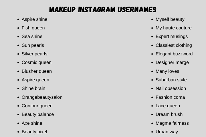 makeup instagram usernames