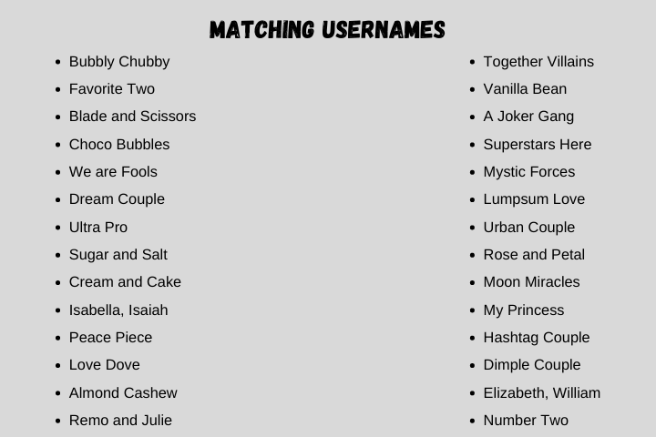 matching username