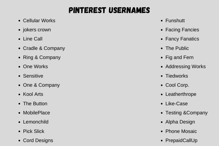 pinterest usernames