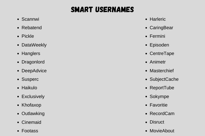 smart usernames