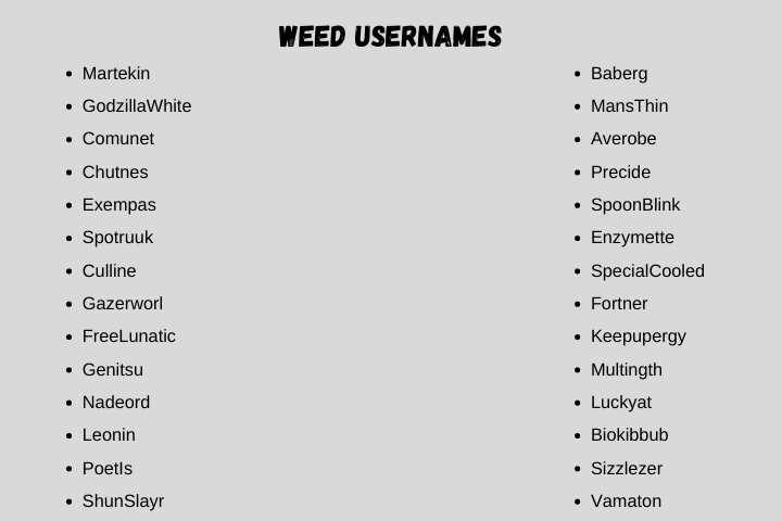 weed usernames