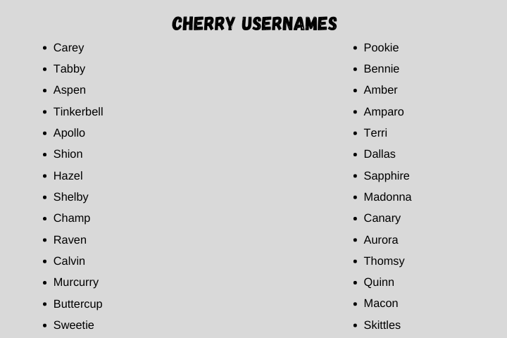 Cherry Usernames