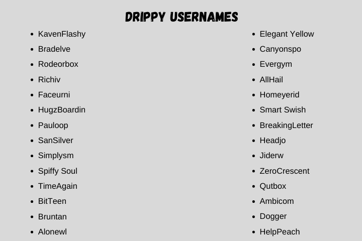 Drippy Usernames