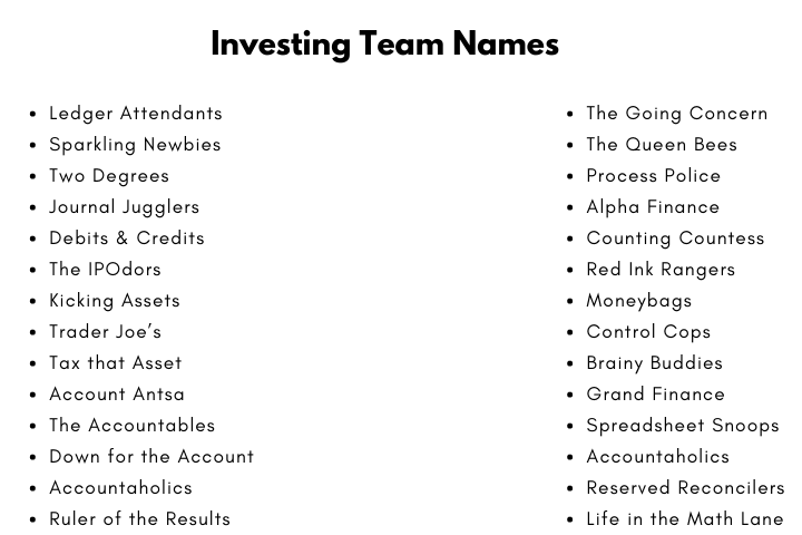 Investing Team Names
