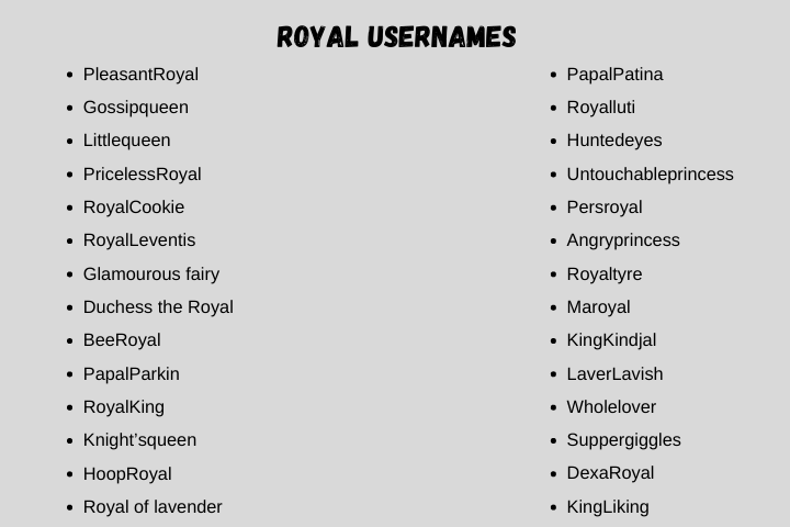 Royal Usernames