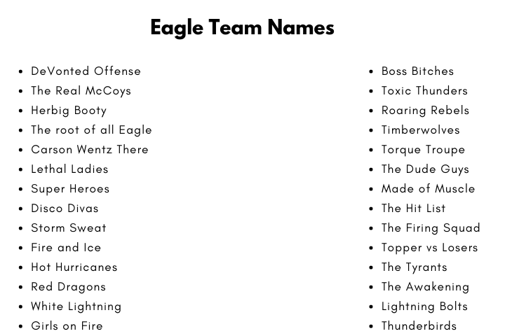 Eagle Team Names