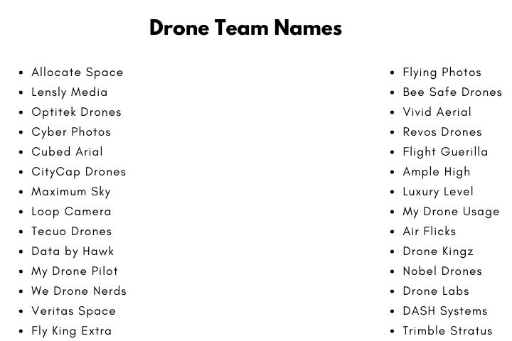 Drone Team Names