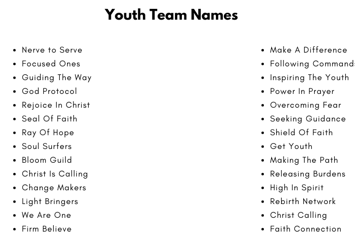 Youth Team Names