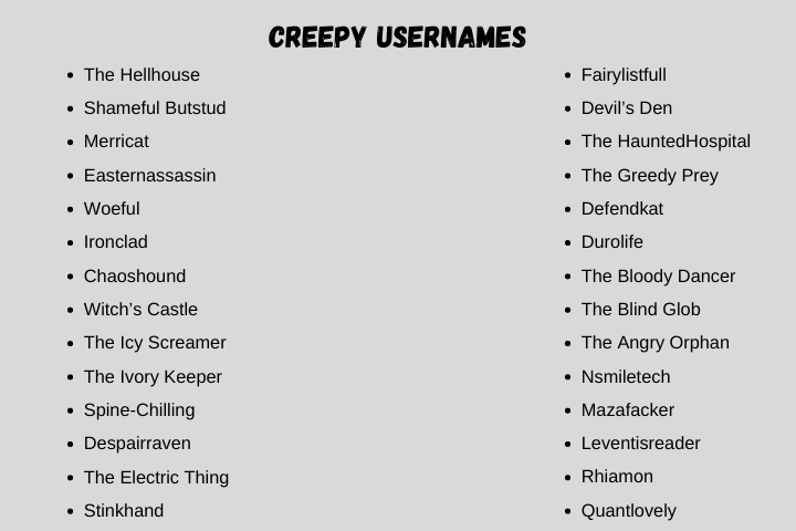 creepy usernames