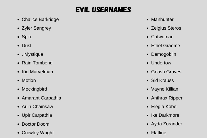 evil usernames
