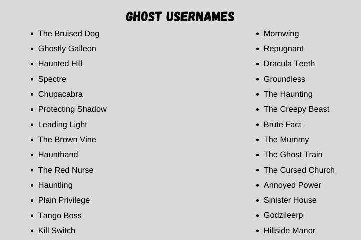 ghost usernames