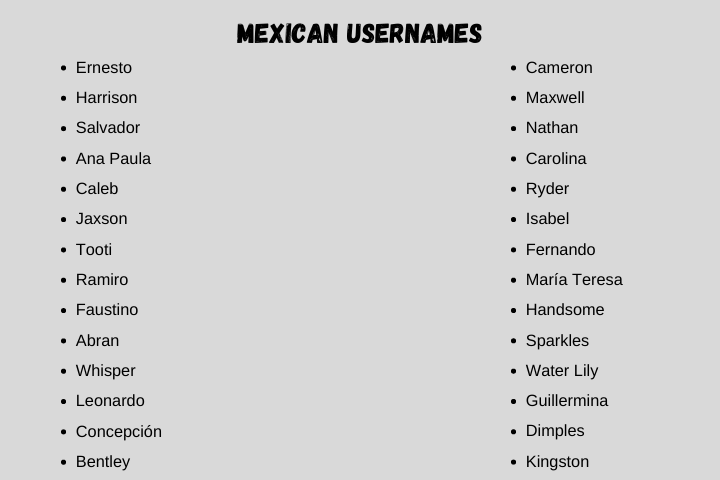 mexican usernames