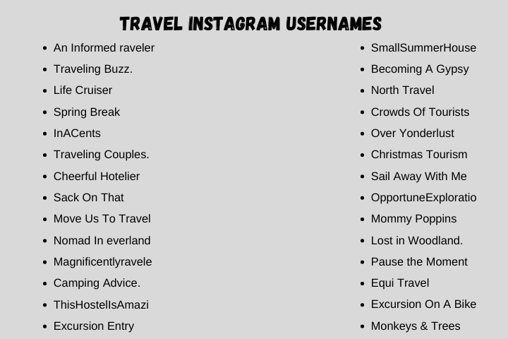 travel instagram usernames