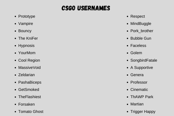 CSGO Usernames