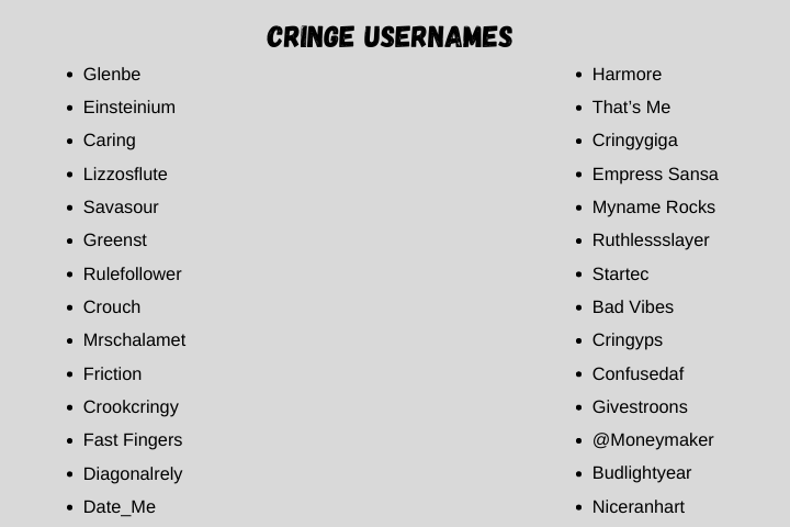 Cringe Usernames