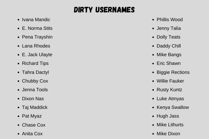 Dirty Usernames
