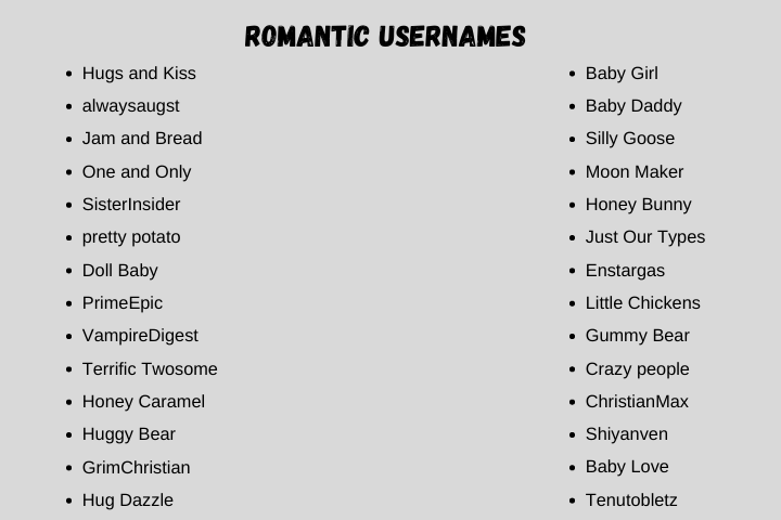 Romantic Usernames