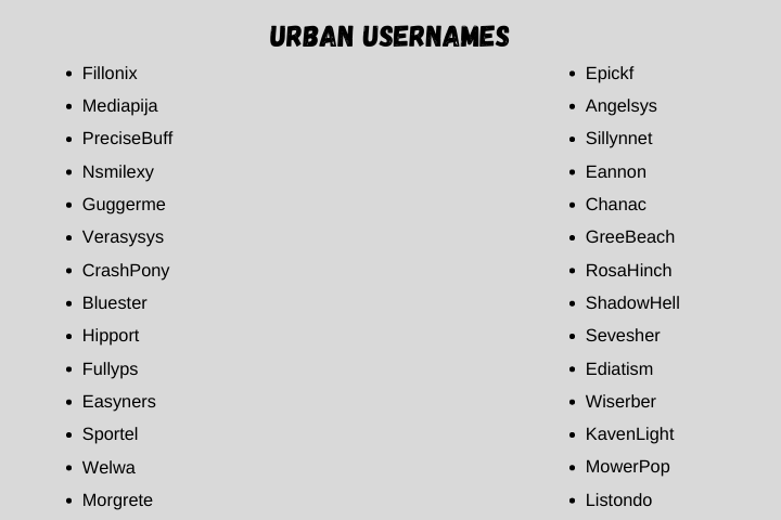 Urban Usernames