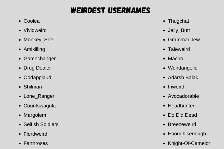Weirdest Usernames