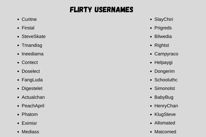 Flirty Usernames