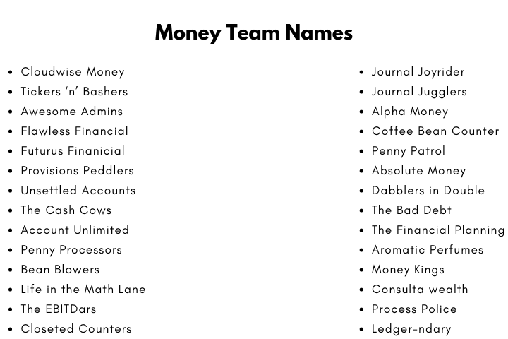 Money Team Names