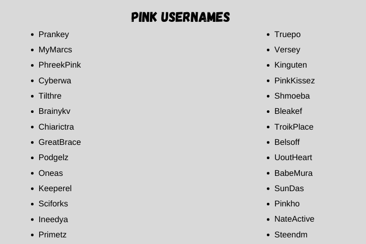 Pink Usernames