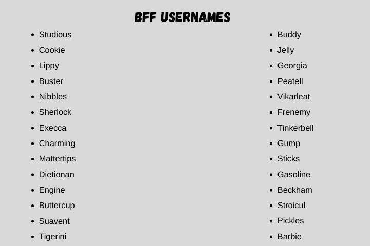 Bff Usernames