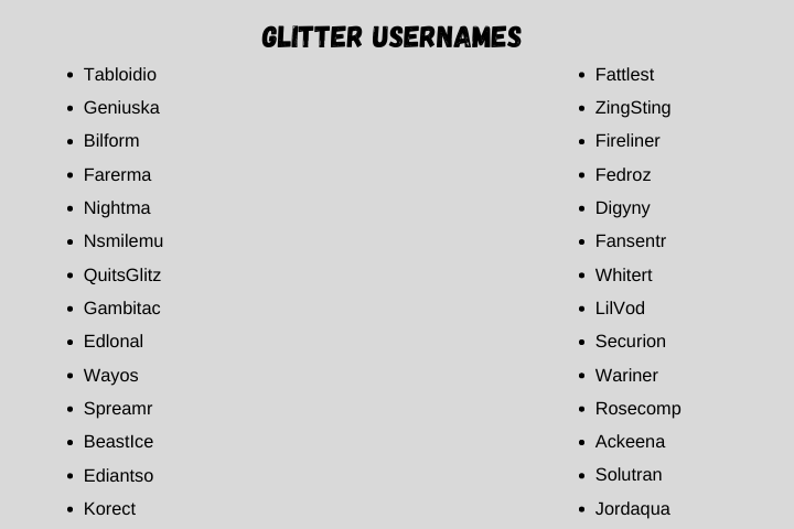 Glitter Usernames