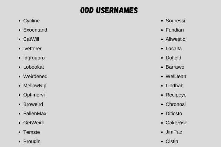 Odd Usernames