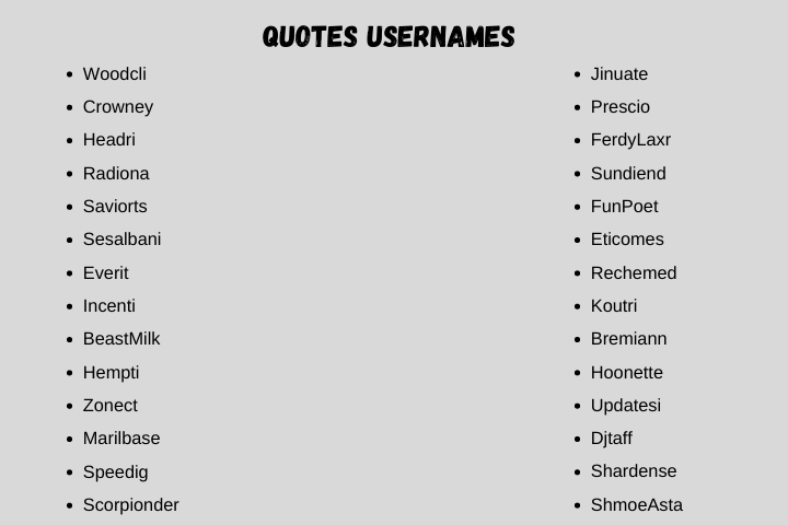 Quotes Usernames 